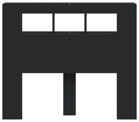Cabeceira cama c/ LEDs 120x18,5x103,5 cm deriv. madeira preto