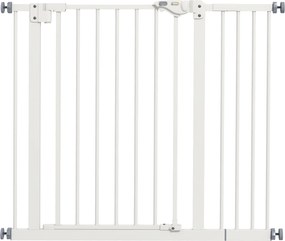PawHut Barreira de Segurança para Cães 74-94 cm com Extensão, Montagem por Pressão e Bloqueio Duplo, Branco | Aosom Portugal