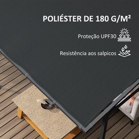 Pérgola de Parede 2,4x2,4 m Pérgola de Jardim com Teto Inclinado Prote