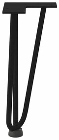 Pernas de grampo para mesa de centro 4 peças pretas 30 cm aço maciço