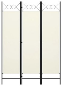 320699 vidaXL Divisória de quarto com 3 painéis 120x180 cm branco nata