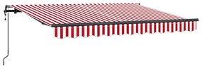 Toldo Retrátil Manual Vermelho e Branco e Antracite