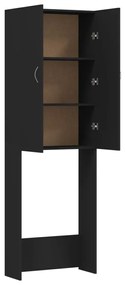 Armário máquina de lavar roupa 64x25,5x190 cm preto