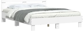 Estrutura cama c/ cabeceira 140x200 cm derivados madeira branco