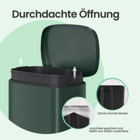 Caixote do lixo para cozinha 50 litros verde vintage