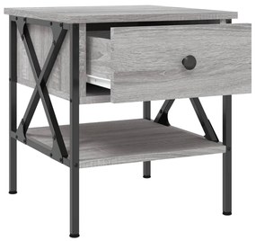 Mesa de cabeceira 40x42x45 cm derivados madeira cinzento sonoma