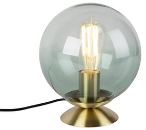 Candeeiro de mesa Art Déco em latão com vidro verde - Pallon Art Deco