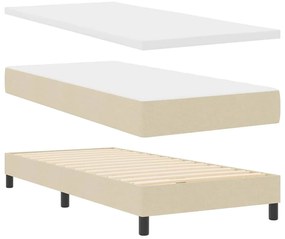 Cama Box Spring com Colchão creme 90x200 cm Tecido