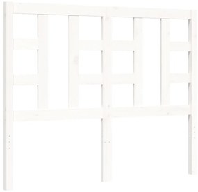 Estrutura de cama com cabeceira 120x200cm madeira maciça branco