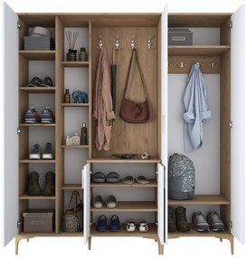 Hall Stand EA129 – Walnut White – 180 x 198,6 x 37,5 cm