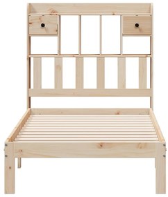 Cama com estante sem colchão 90x200 cm pinho maciço