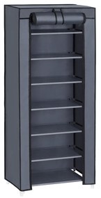 SONGMICS Sapateira de 7 níveis, armário para armazenamento de sapatos com capa de tecido não tecido, organizador de sapatos, à prova de poeira, para saltos, tênis, botas, fácil montagem, 46 x 28 x 126 cm, cinza RXJ024G02