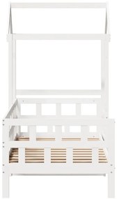 Sofá-cama com telhado 80x200 cm madeira de pinho maciça branco
