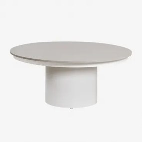 Mesa De Centro Para Jardim Redonda Ø90 Cm Em Pedra Sinterizada E Alumínio Anturio Cinza - Sklum