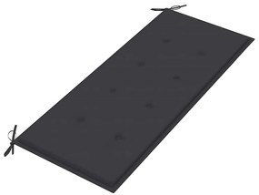 Banco Batávia c/ almofadão antracite 120 cm teca maciça
