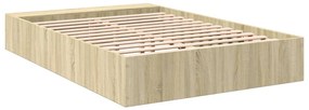 Estrutura de cama 140x190 cm derivados madeira carvalho sonoma