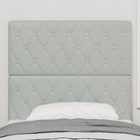 Cabeceira vidaXL com Botões de Cristal Tufted Cinza Claro 100 cm Velud