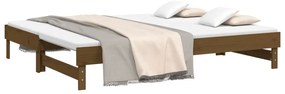 Estrutura sofá-cama de puxar 2x(90x200) cm pinho castanho-mel