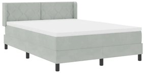 Cama Box com Colchão vidaXL Cinza Claro 140x200 cm Veludo