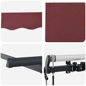 Toldo Retrátil Manual Vermelho bordô e Antracite