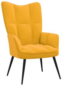 328080 vidaXL Cadeira de descanso veludo amarelo mostarda