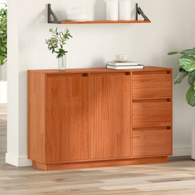 vidaXL Buffet Castanho 111 x 34 x 75 cm Madeira de pinho maciça