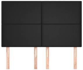 Cabeceira de cama 4 pcs couro artificial 72x5x78/88 cm preto