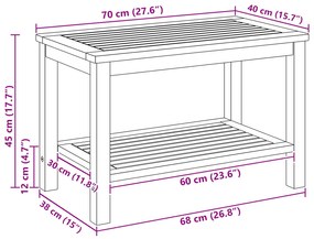 Mesa de Café 70x40x45 cm Madeira de Acácia Sólida