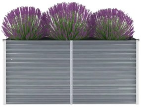 Canteiro elevado de jardim aço galvanizado 160x40x77cm cinzento