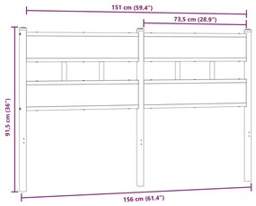 Cabeceira de cama 150cm derivados madeira/ferro carvalho sonoma