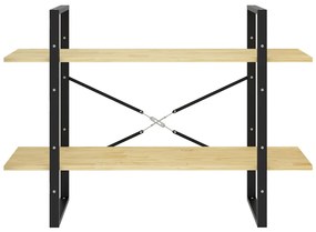 Estante com 2 prateleiras 100x30x70 cm pinho maciço castanho