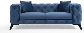 Sofá de 2 Lugares Como – Azul – 197x73x90 cm