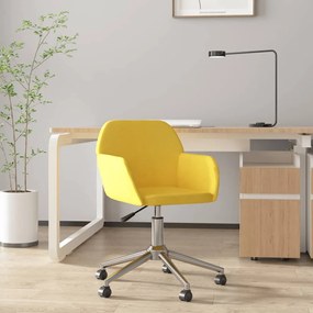 vidaXL Cadeira de escritório giratória tecido amarelo-claro