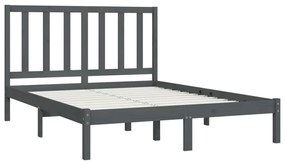 Estrutura de cama 5FT King 150x200 cm pinho maciço cinzento