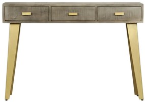 Mesa consola 110x35x76cm mangueira mangueira cinzento c/ bronze