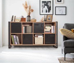 Conjunto de Mobiliário de Sala de Estar Cosmo – Pinho Atlântico Preto