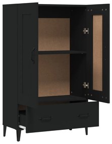 Armário alto 70x31x115 cm derivados de madeira preto
