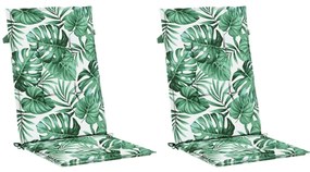 Almofadões cadeira de encosto alto 2 pcs tecido folhas
