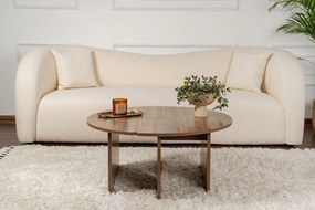 Mesa de Centro "Moira" – Nogueira, Ø90x41 cm, Design Rústico Moderno