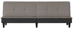 Sofá-cama tecido cinzento-acastanhado