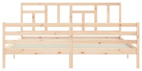 Estrutura de cama com cabeceira 200x200 cm madeira maciça