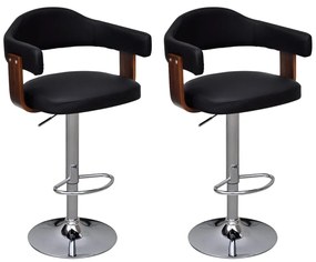 Bancos de bar 2 pcs madeira curvada