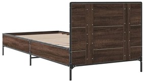 Estrutura de cama derivados de madeira/metal carvalho castanho