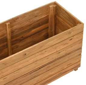 Vaso/floreira 100x40x55 cm madeira de teca reciclada e aço