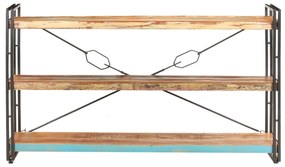 Estante c/ 3 prateleiras 140x30x80cm madeira recuperada maciça
