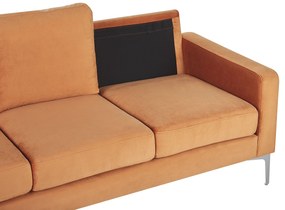 Sofá de 3 lugares em veludo laranja GAVLE Beliani