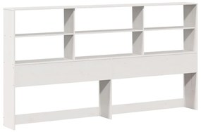 Cama com estante sem colchão 200x200 cm pinho maciço branco