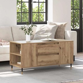 vidaXL Mesa de centro com gaveta carvalho artisiano 102 x 44,5 x 50 cm
