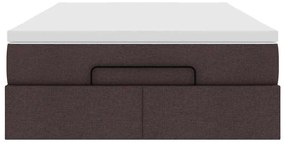 Estrutura de cama otomana com colchão 120x190cm castanho escuro