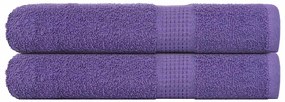 vidaXL Toalhas 2 pcs 100x200 cm 360 gsm 100% algodão roxo